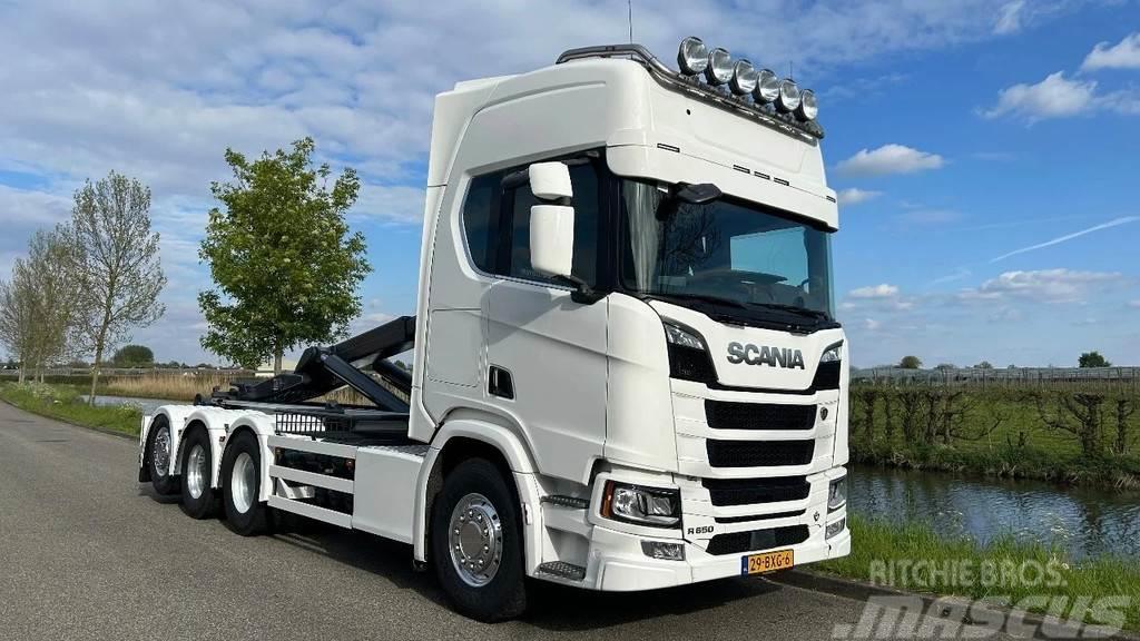 Scania R650 V8 21 ton VDL haaksysteem / euro6 / APK / PTO Hook lift trucks