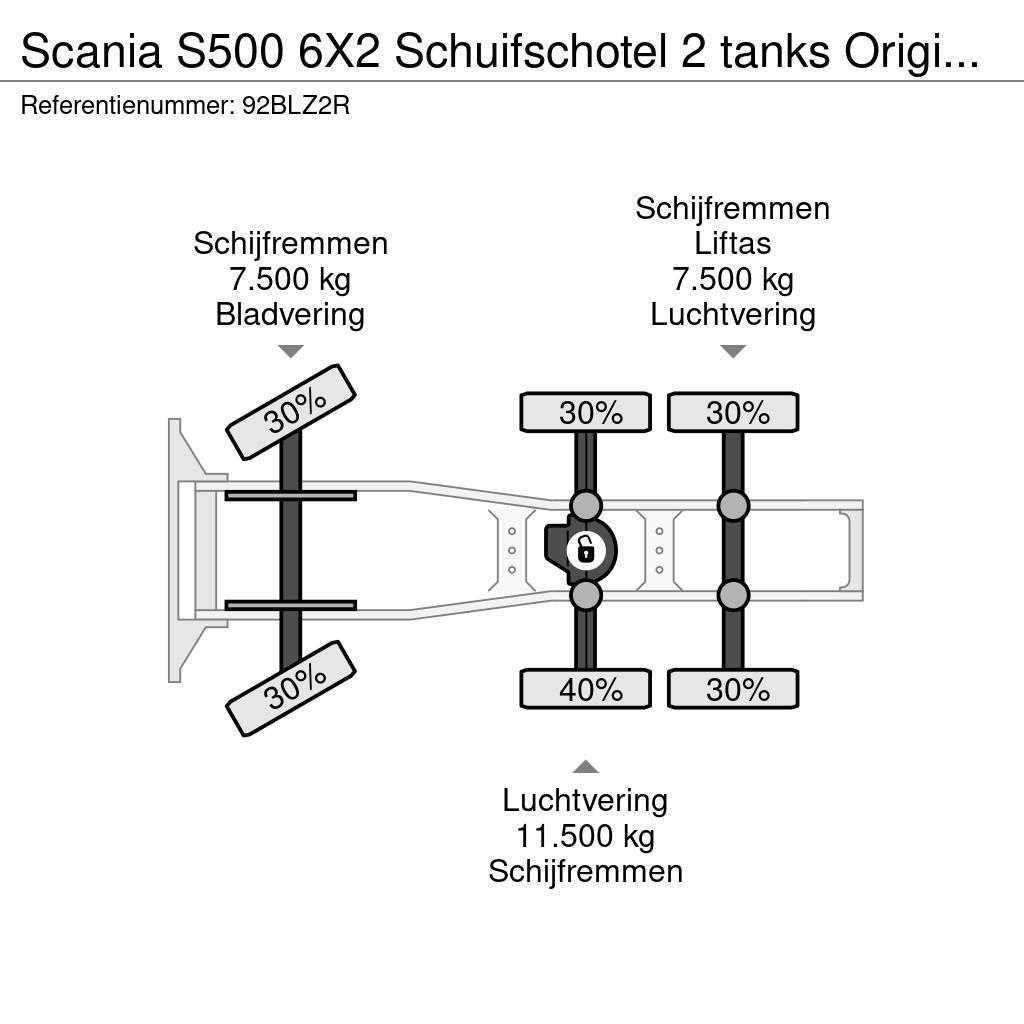 Scania S500 6X2 Schuifschotel 2 tanks Original NL Truck K Tractor Units