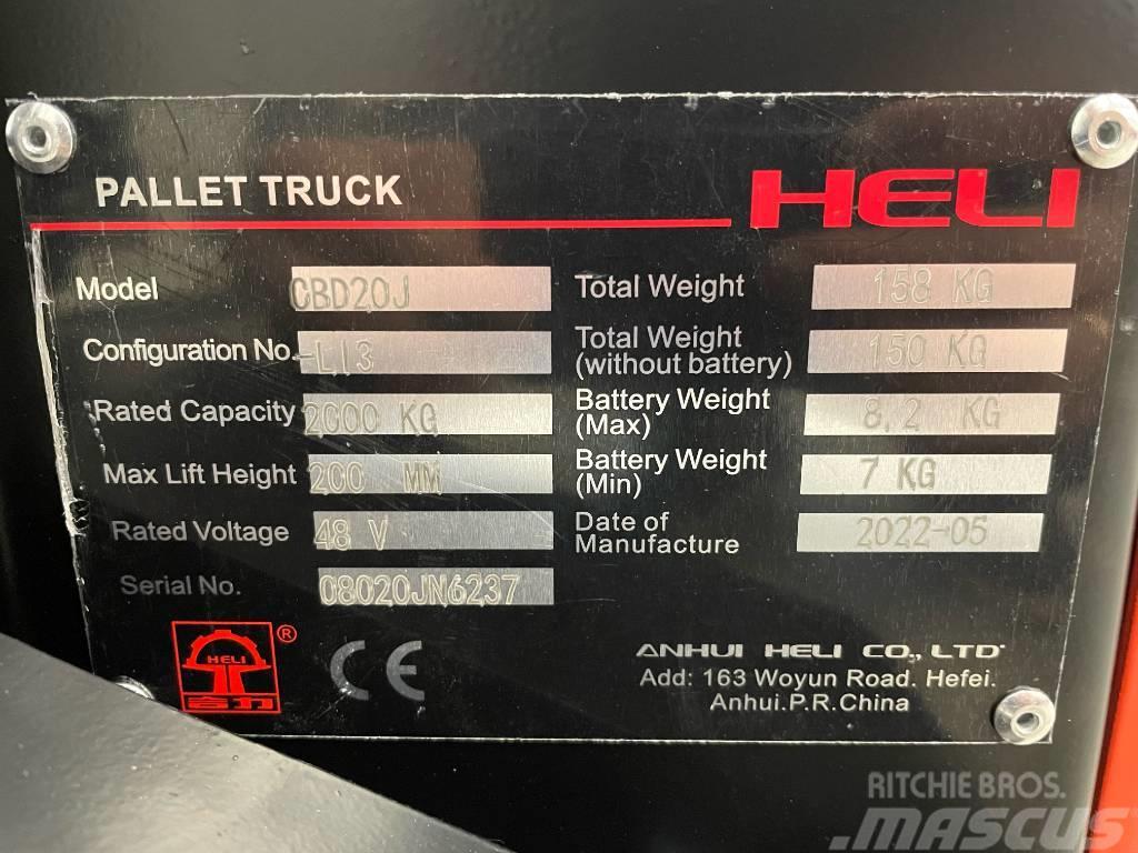 Heli CBD20J-LI3 - 2,0 tonns palletruck (PÅ LAGER) Low lifter
