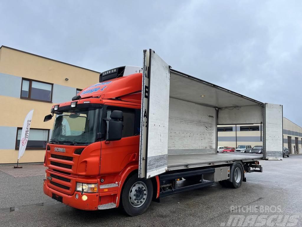 Scania P280 EURO 5 + SIDE OPENING BOX + CARRIER SUPRA 850 Temperature controlled trucks