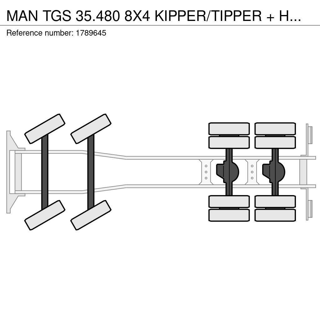 MAN TGS 35.480 8X4 KIPPER/TIPPER + HMF 2620-K5 KRAAN/K Crane trucks