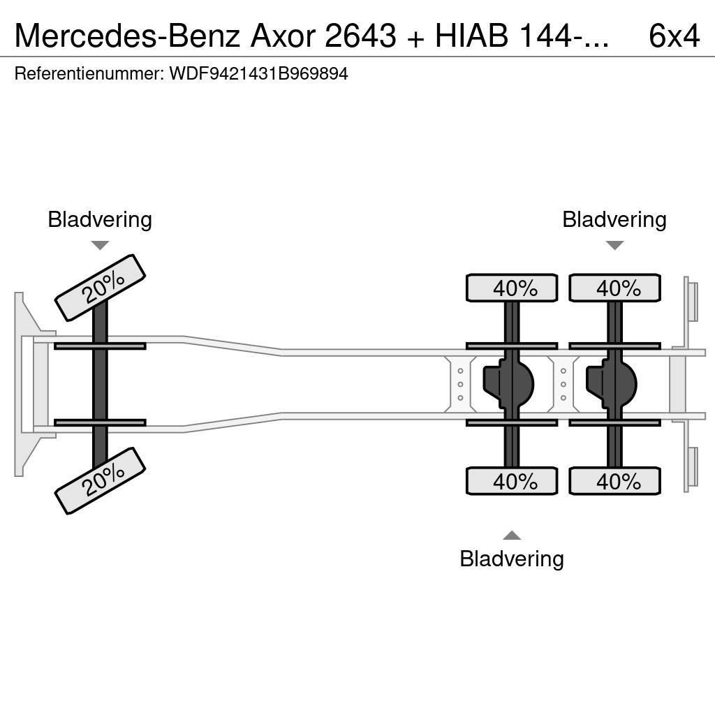 Mercedes-Benz Axor 2643 + HIAB 144-3+REMOTE + EURO 5 + 6X4 BIG A All terrain cranes