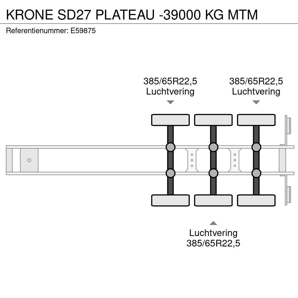Krone SD27 PLATEAU -39000 KG MTM Flatbed/Dropside semi-trailers