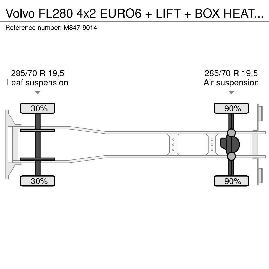 Volvo FL280 4x2 EURO6 + LIFT + BOX HEATING Box body trucks