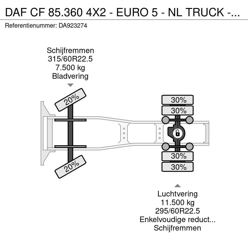 DAF CF 85.360 4X2 - EURO 5 - NL TRUCK - MEGA - 791.262 Tractor Units