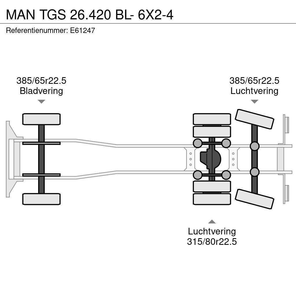 MAN TGS 26.420 BL- 6X2-4 Container Frame trucks