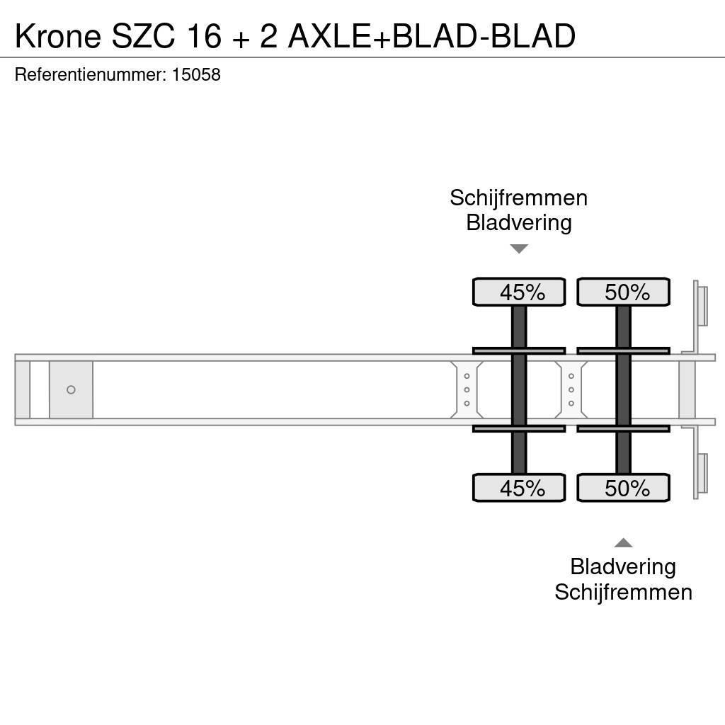 Krone SZC 16 + 2 AXLE+BLAD-BLAD Containerframe semi-trailers