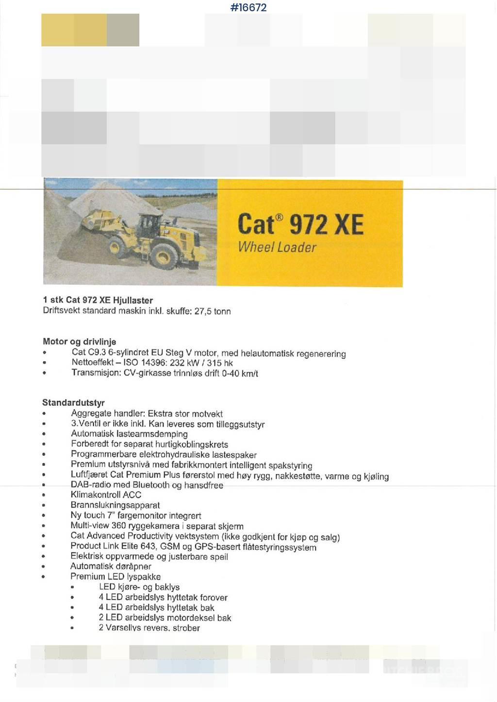 CAT 972 XE-GR. Brand new! Wheel loaders
