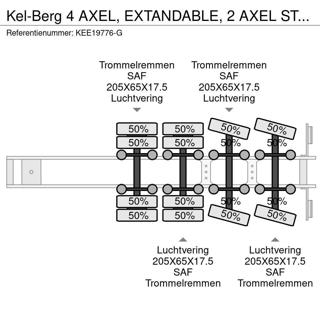 Kel-Berg 4 AXEL, EXTANDABLE, 2 AXEL STEERING Low loader-semi-trailers