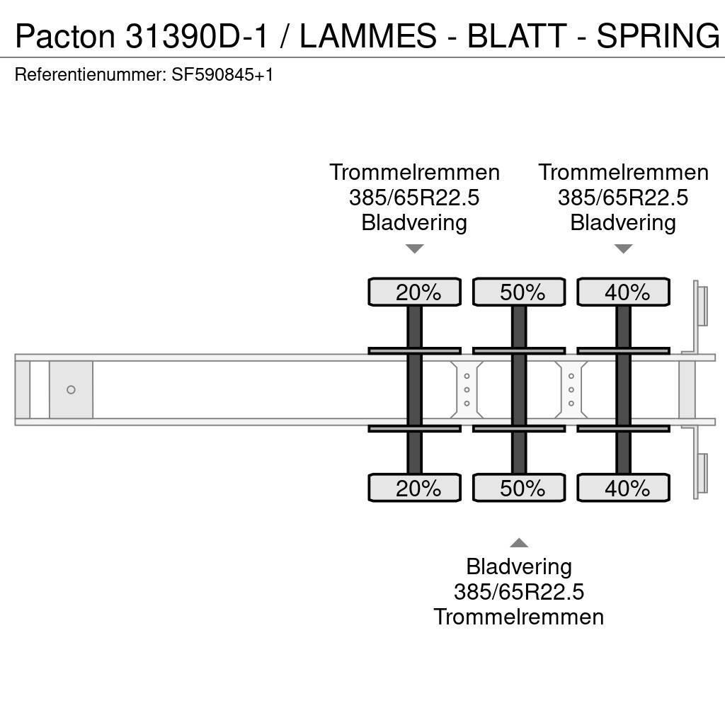 Pacton 31390D-1 / LAMMES - BLATT - SPRING Flatbed/Dropside semi-trailers