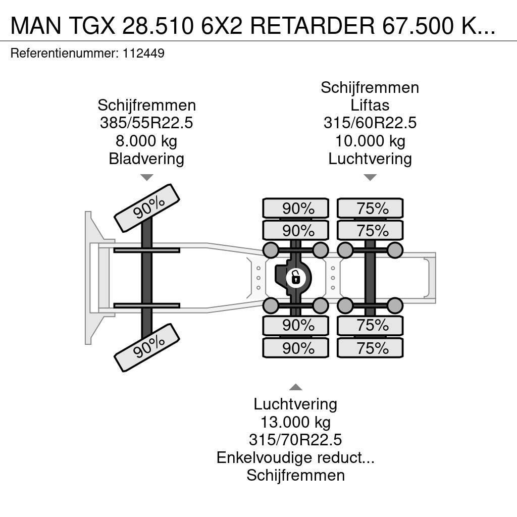 MAN TGX 28.510 6X2 RETARDER 67.500 KM FULL OPTIONS Tractor Units