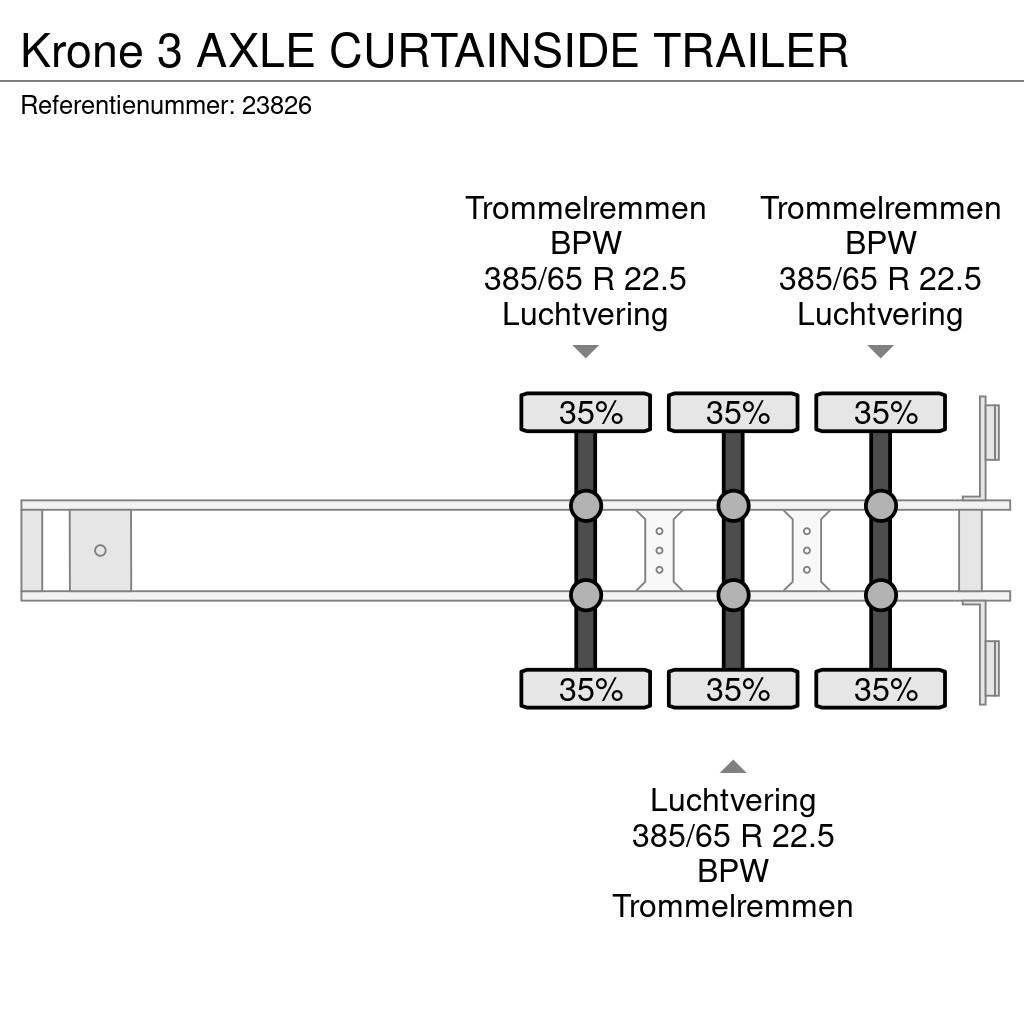 Krone 3 AXLE CURTAINSIDE TRAILER Curtainsider semi-trailers