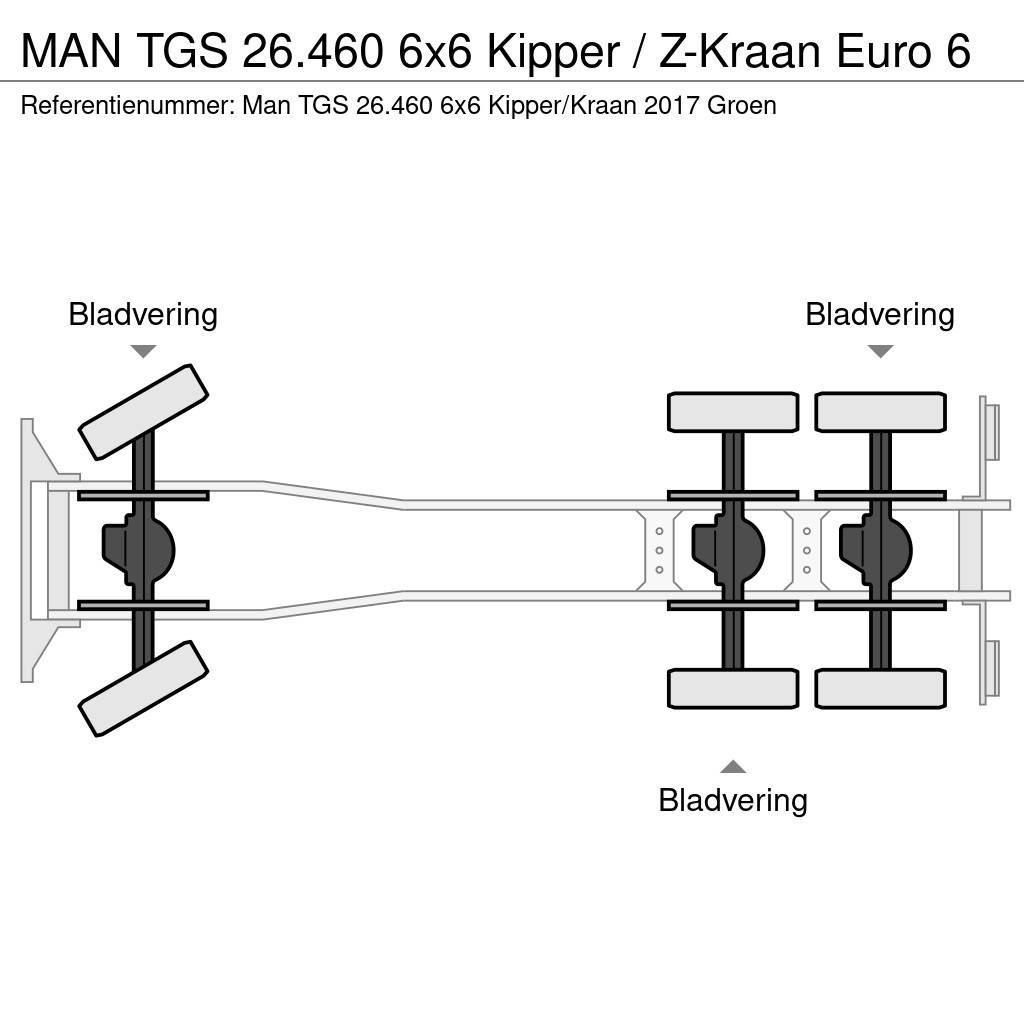 MAN TGS 26.460 6x6 Kipper / Z-Kraan Euro 6 Tipper trucks
