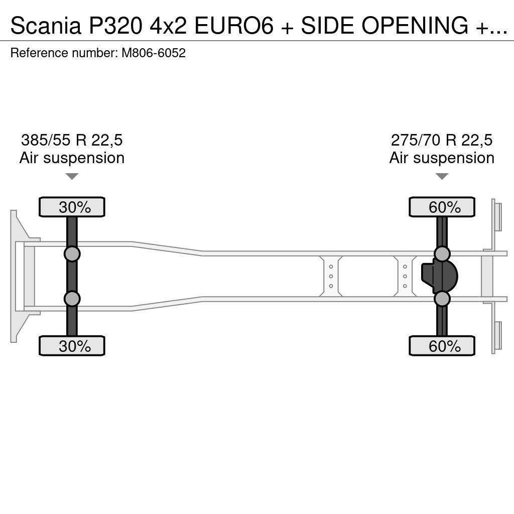 Scania P320 4x2 EURO6 + SIDE OPENING + LIFT Box body trucks