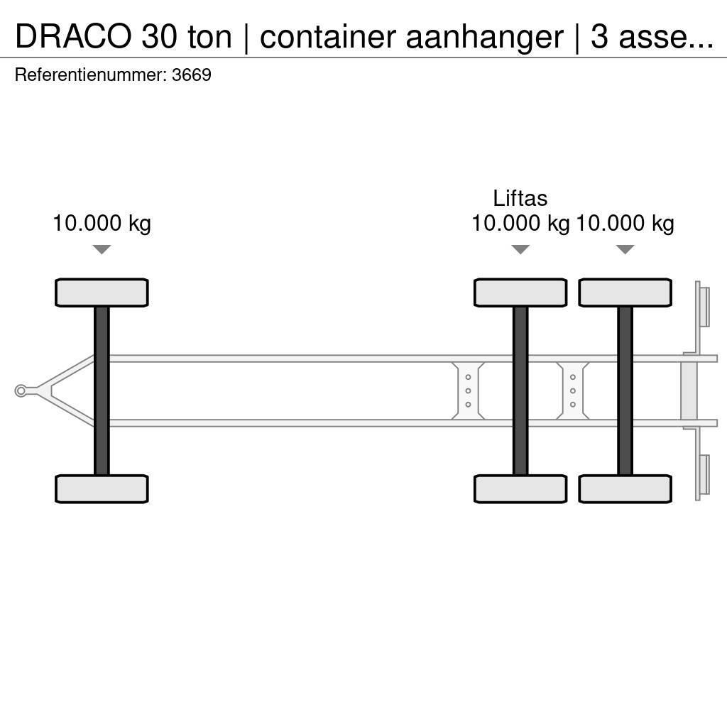 Draco 30 ton | container aanhanger | 3 asser overzetter Containerframe trailers