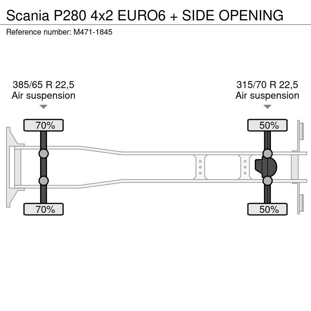Scania P280 4x2 EURO6 + SIDE OPENING Box body trucks