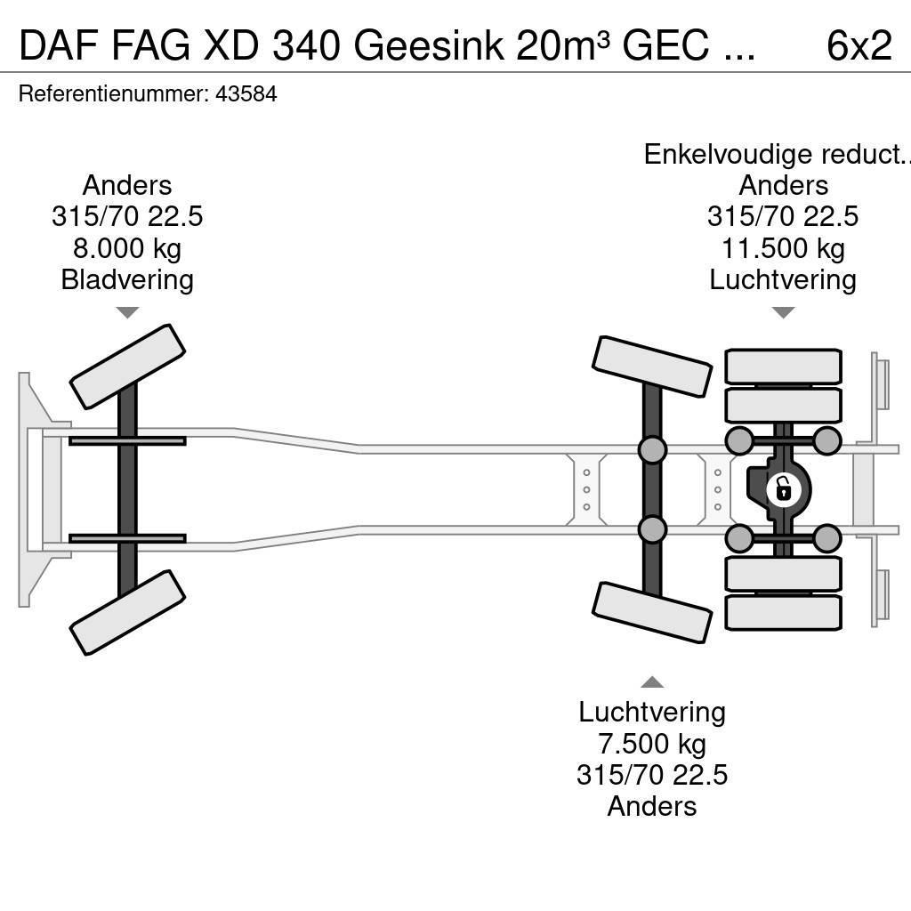 DAF FAG XD 340 Geesink 20m³ GEC Welvaarts weegsysteem Waste trucks