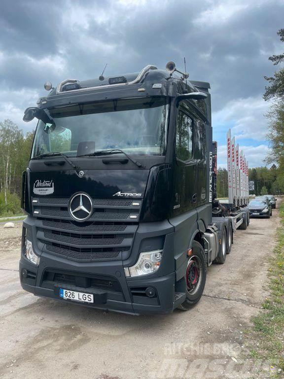 Mercedes-Benz Actros 2651 6x4 + CRANE + TRAILER Timber trucks