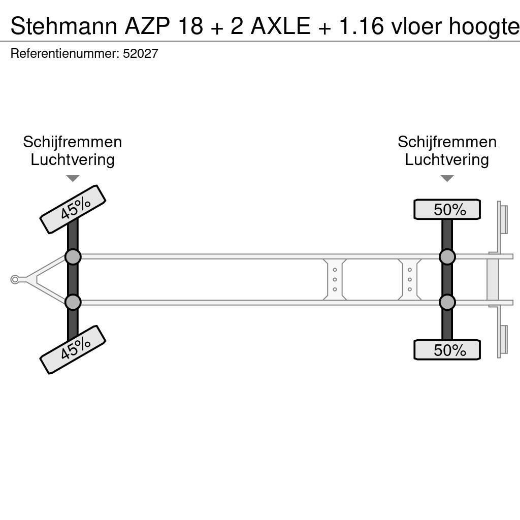 Stehmann AZP 18 + 2 AXLE + 1.16 vloer hoogte Curtainsider trailers