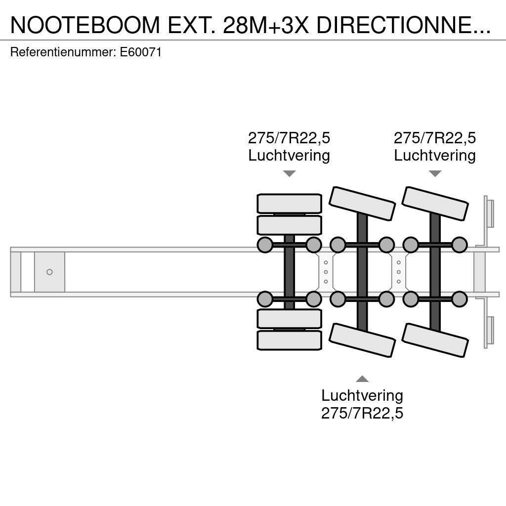 Nooteboom EXT. 28M+3X DIRECTIONNEL/STEERING/GELENKT Flatbed/Dropside semi-trailers