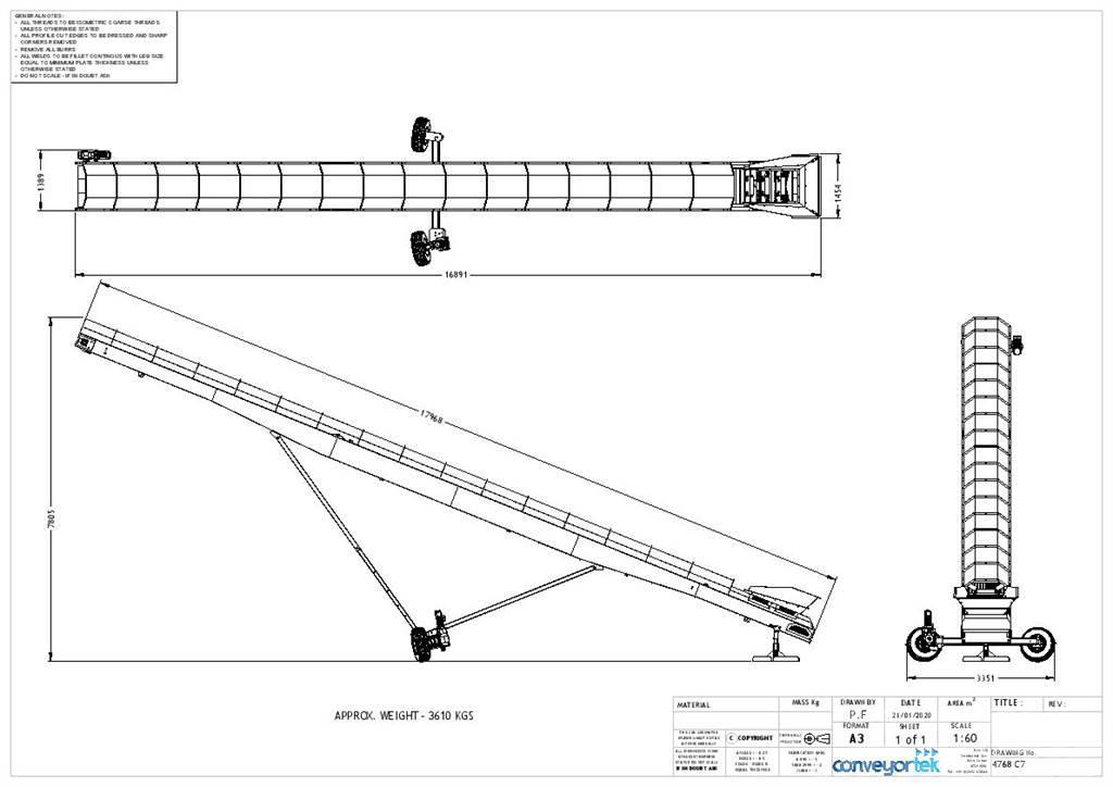  Conveyortek 60ft x 900mm Stockpiling Conveyor Conveyors