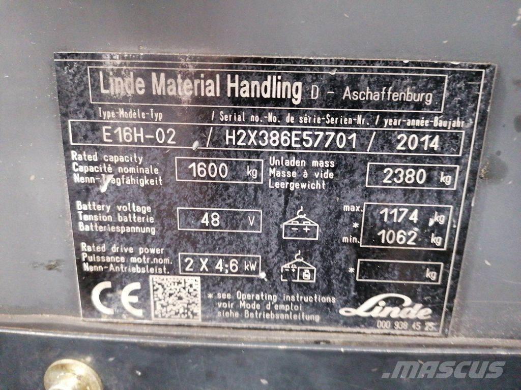 Linde E16H-02 Elektrische heftrucks