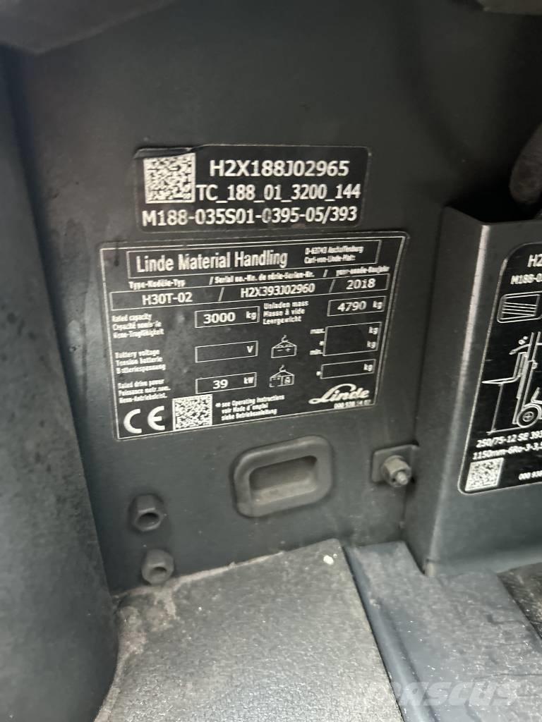Linde H30T-02 LPG heftrucks