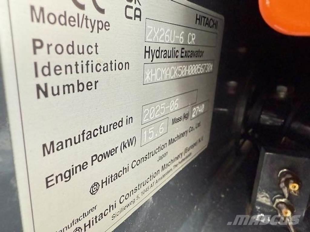 Hitachi ZX26 U-6 Minigraafmachines < 7t