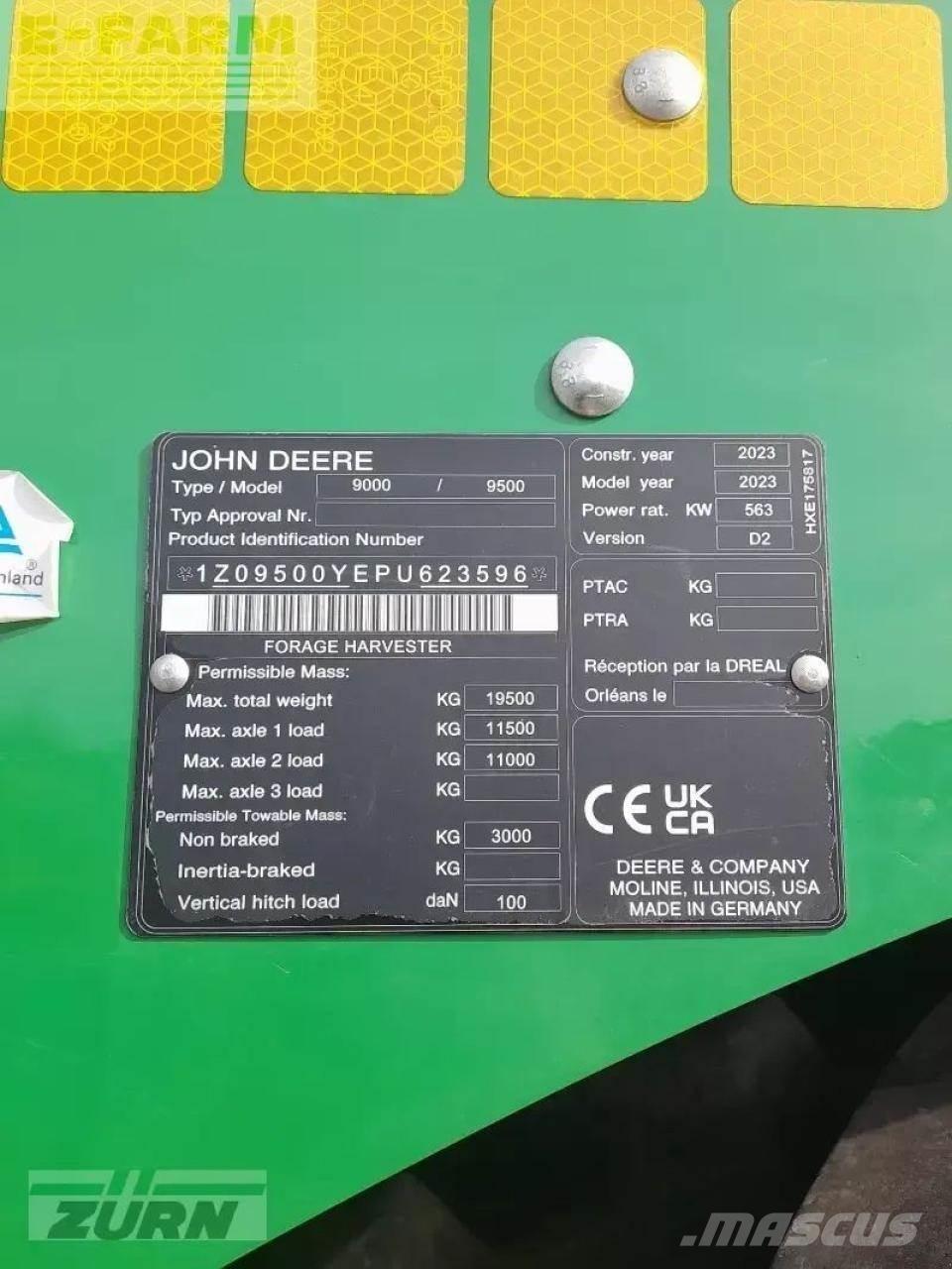 John Deere 9500 Zelfrijdende veldhakselaars