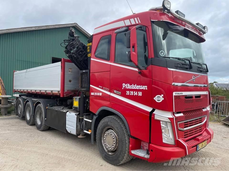 Volvo FH 500 Vlakke laadvloer met kraan