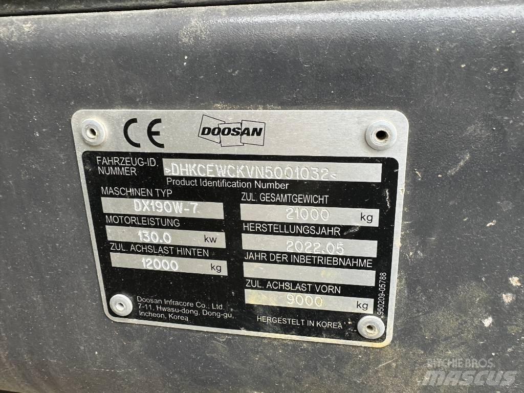 Doosan DX 190 W-7 Wielgraafmachines