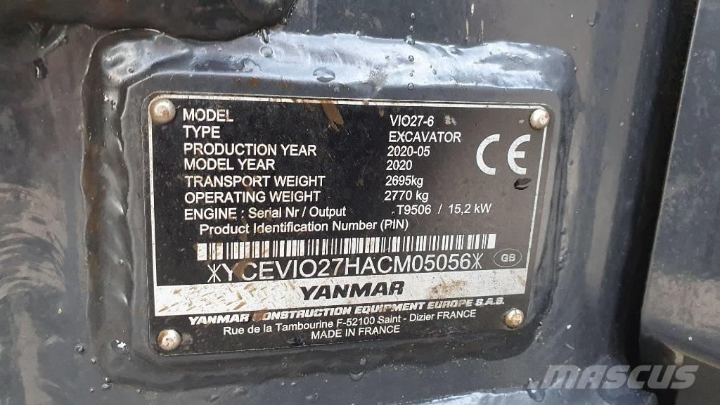 Yanmar VIO 27-6 Minigraafmachines < 7t