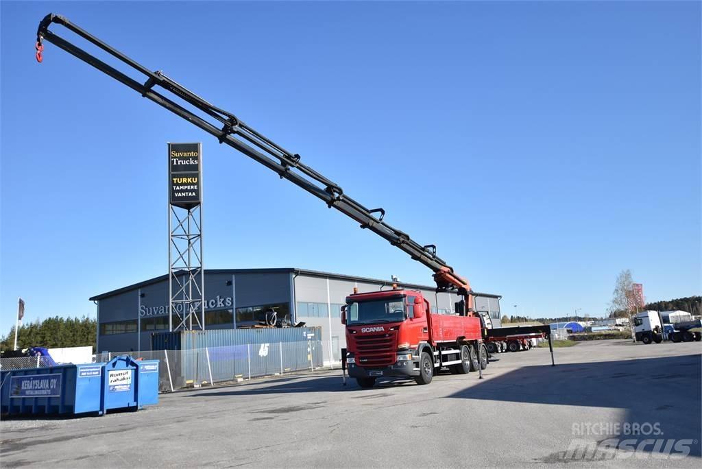 Scania G440 8X4 Vlakke laadvloer met kraan