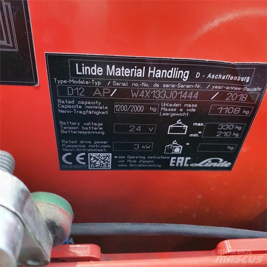 Linde D12AP Meeloop stapelaar