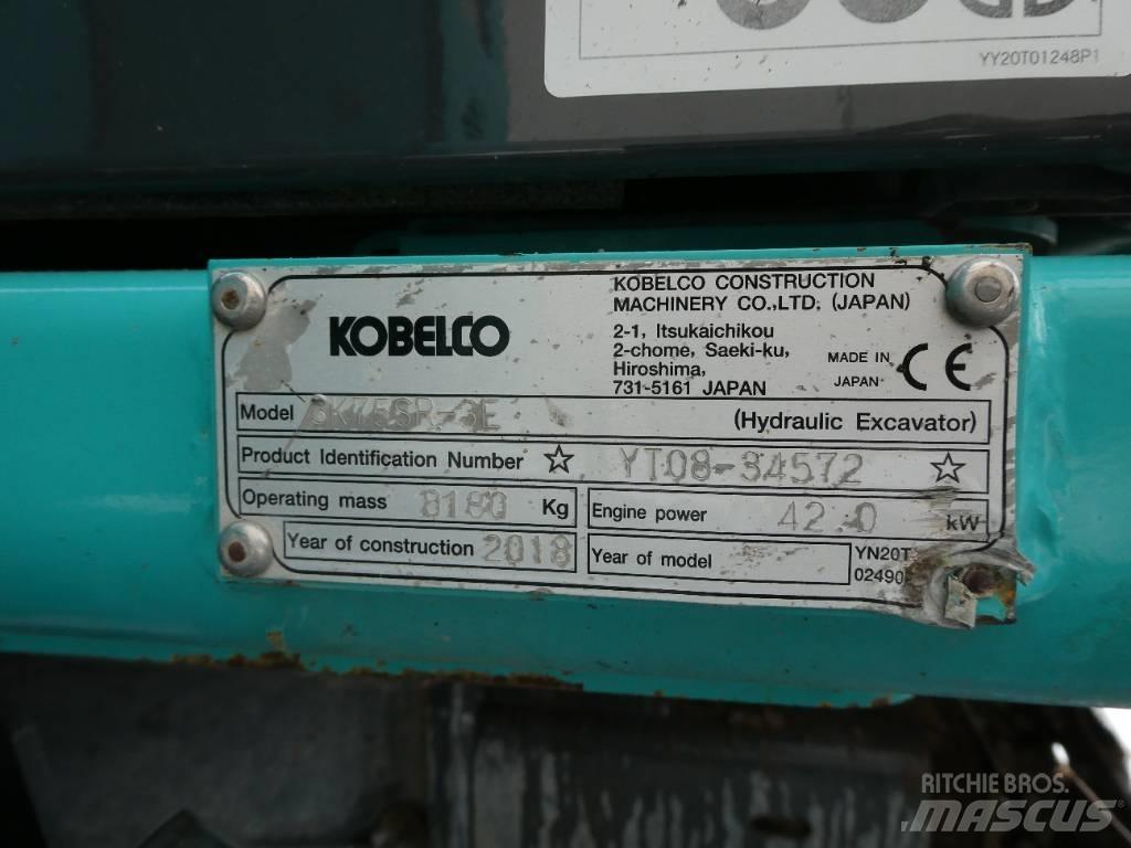 Kobelco SK 75 SR-3E Midigraafmachines 7t - 12t