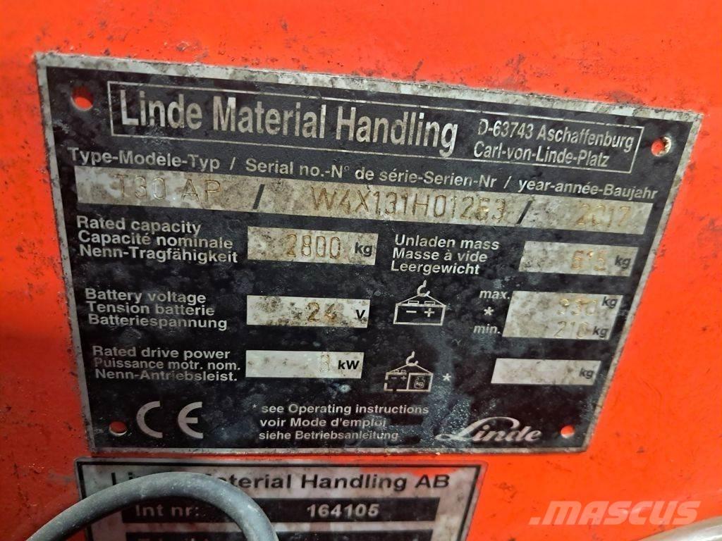 Linde T30 Electro-pallettrucks