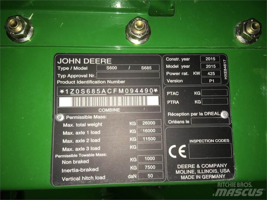 John Deere S685 Maaidorsmachines