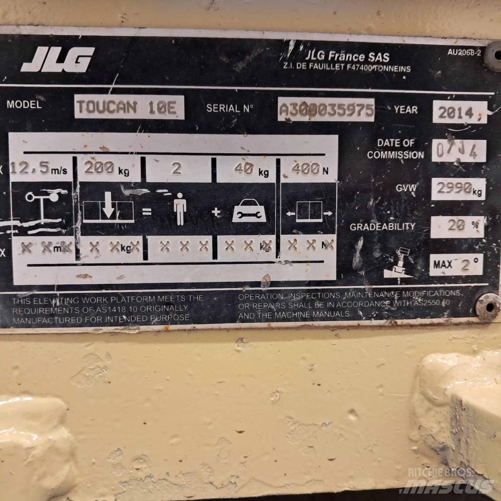 JLG Toucan 10 E Personenliften en invalideliften