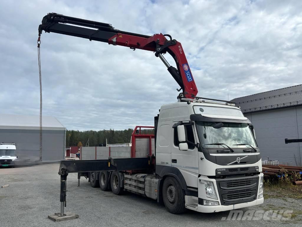 Volvo FM 500 Vlakke laadvloer met kraan