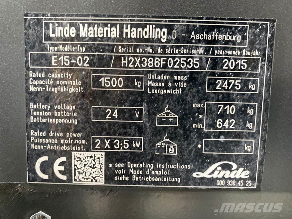 Linde E15-02 Elektrische heftrucks