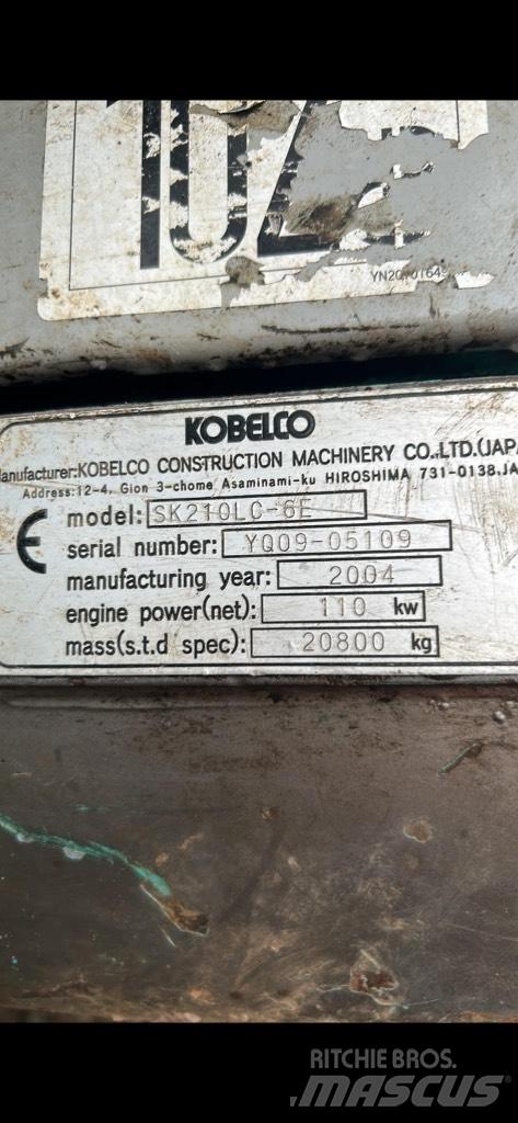 Kobelco SK210 lc Rupsgraafmachines