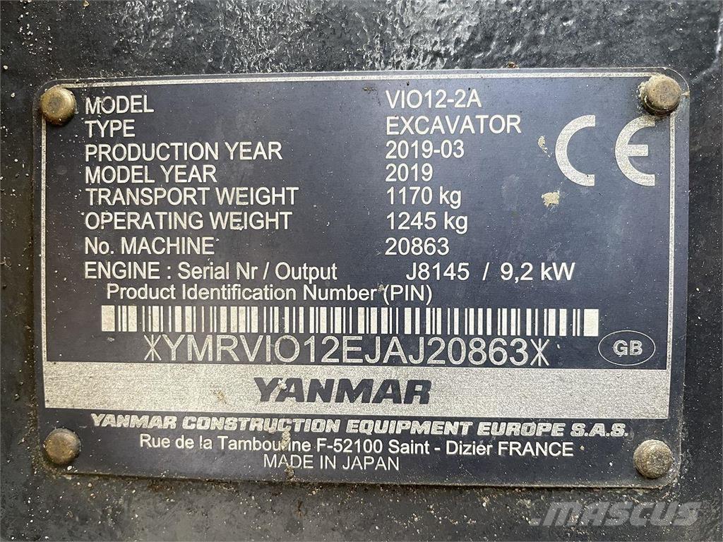 Yanmar VIO12 Wielgraafmachines