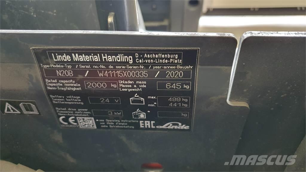 Linde N20B Orderpicker voor laag niveau