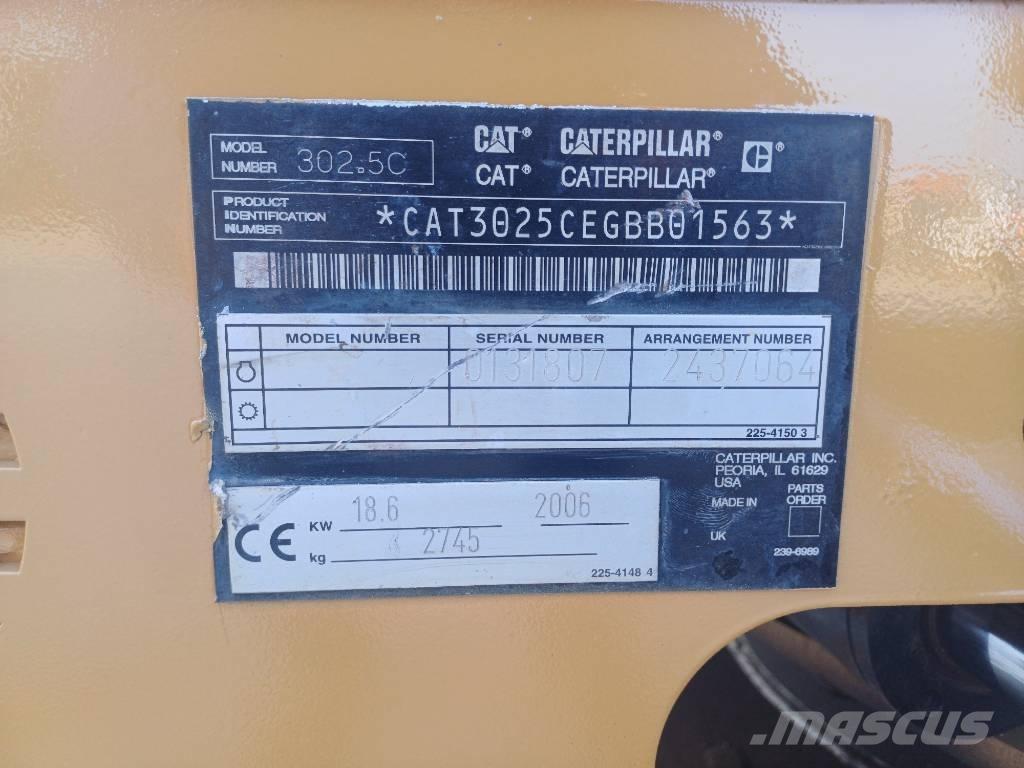 CAT 302.5 Minigraafmachines < 7t