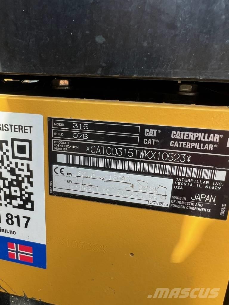 CAT 315 Rupsgraafmachines