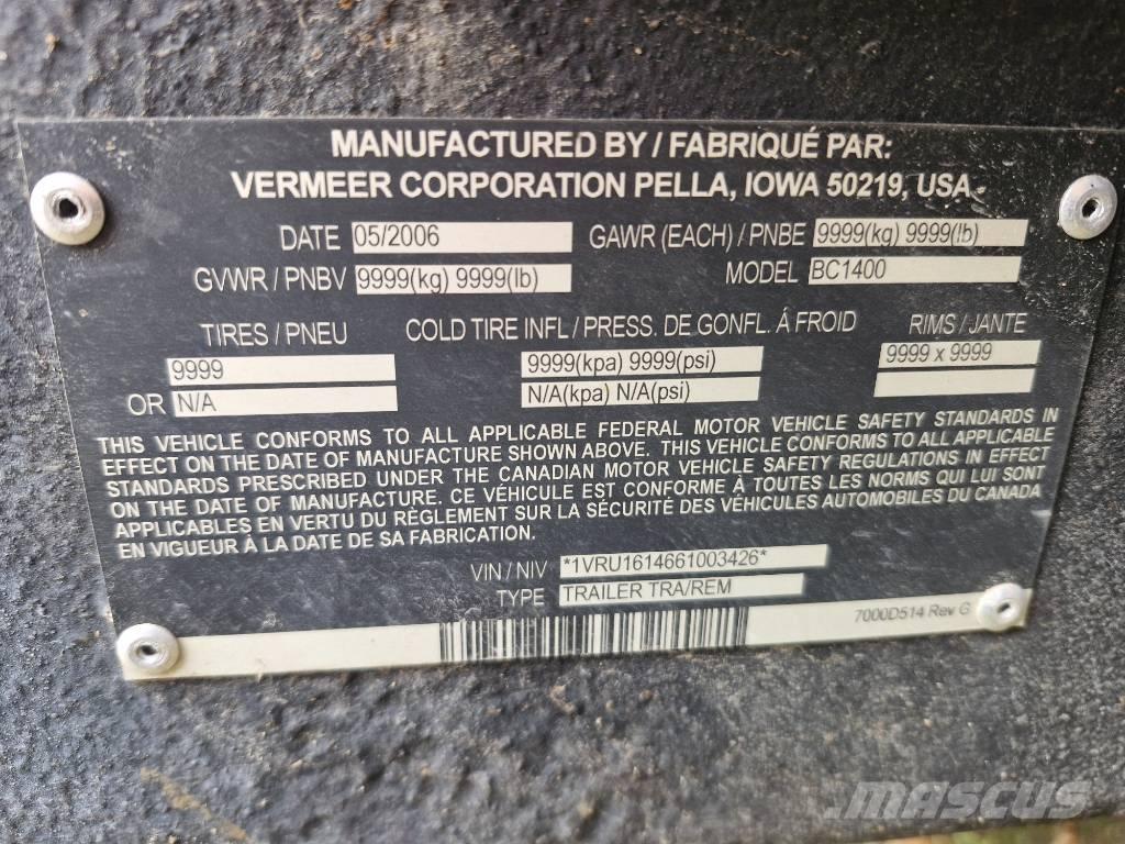 Vermeer BC1400 Houtversnipperaars