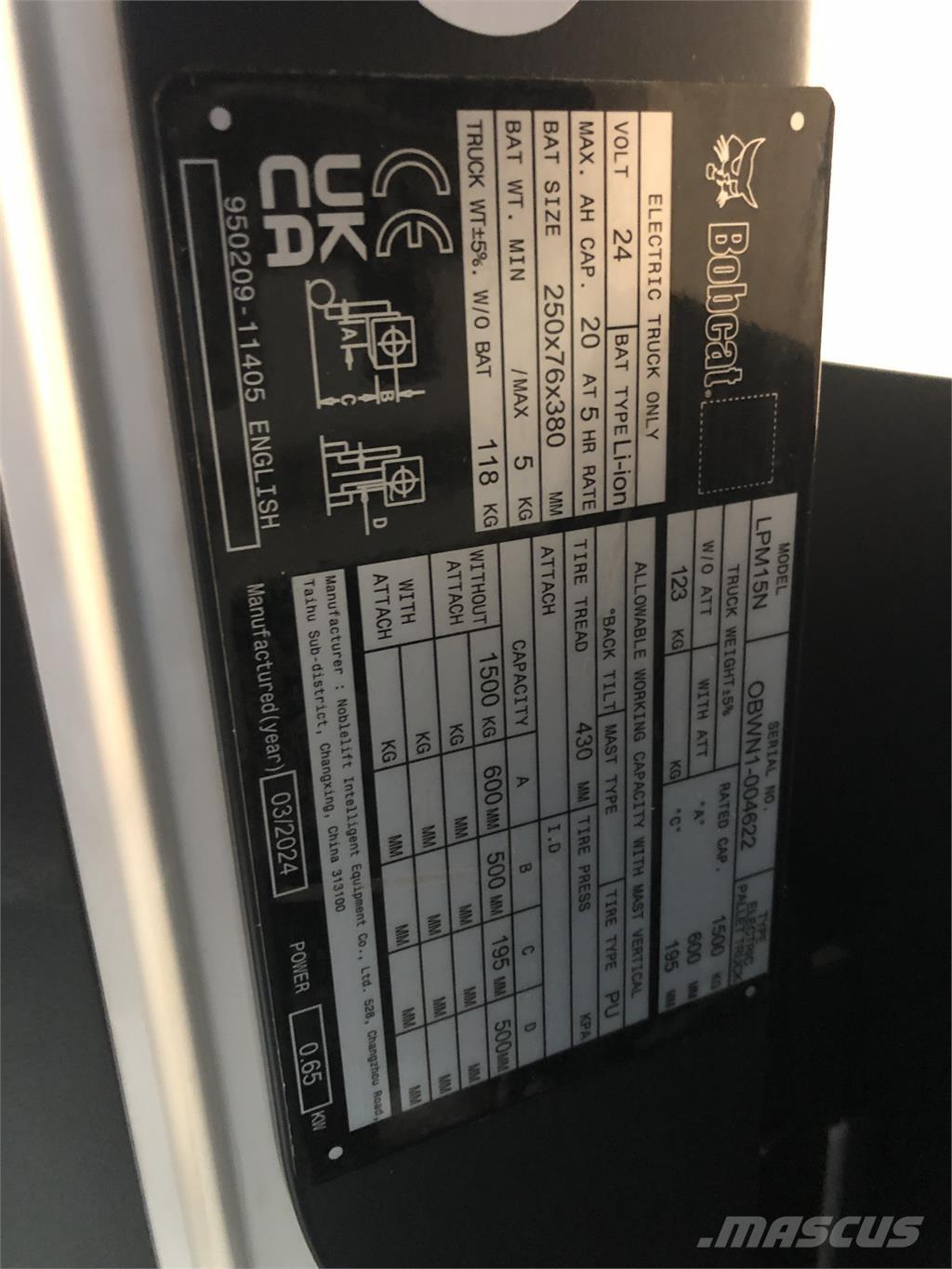 Bobcat LPM15N Meeloop stapelaar