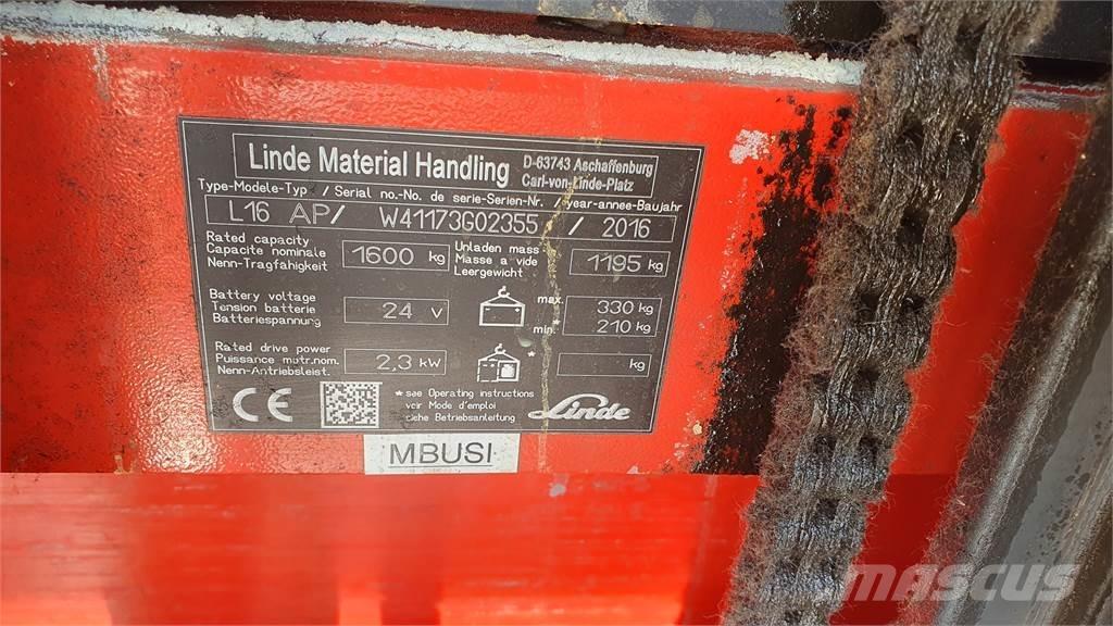 Linde L16AP Meeloop stapelaar