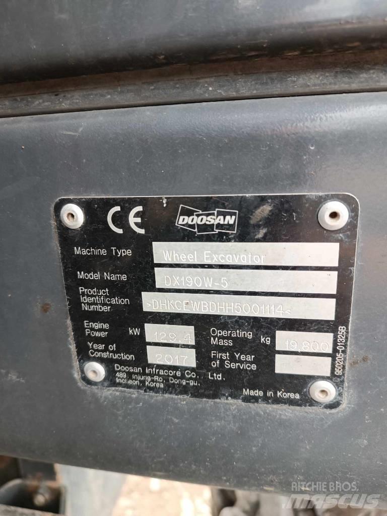 Doosan DX 190 W-5 Wielgraafmachines