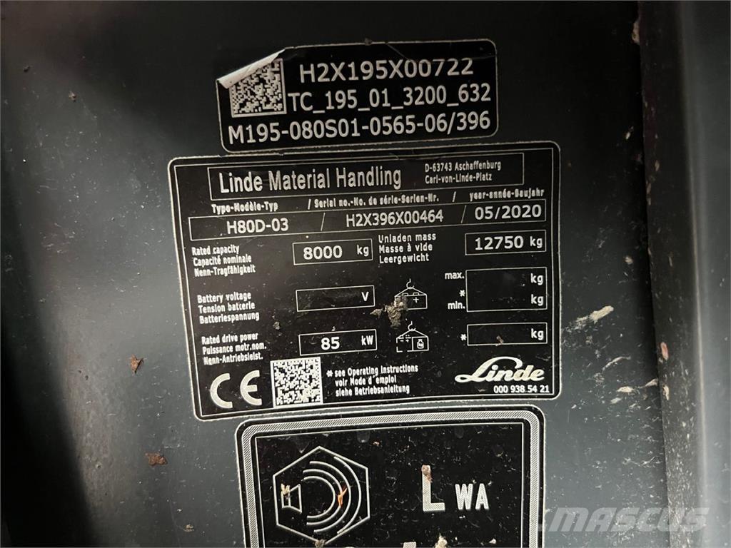 Linde H80D-03 Diesel heftrucks